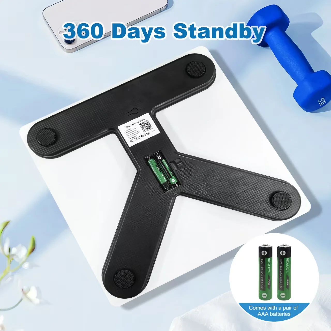 Body Fat Scale, Bluetooth Smart Digital Weight Scale, Body Composition Monitor Health Analyzer with Smartphone App, 400 Lbs